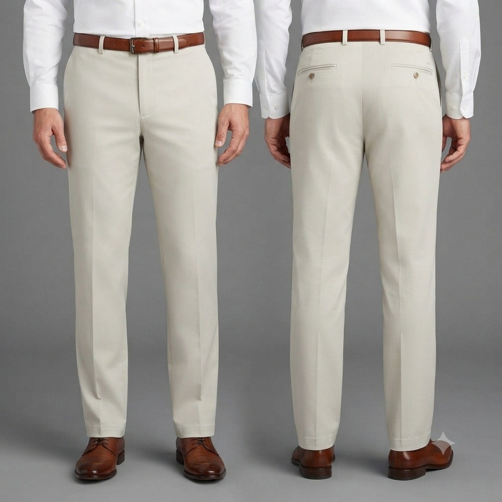 Perry Ellis Pants 44x30 Premium Mens Moonbeam Tailor Fit Luxury Performance NEW